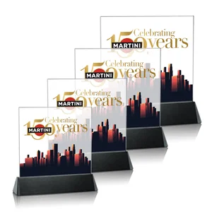 Starfire Crystal Square Award on a Black Aluminum Base