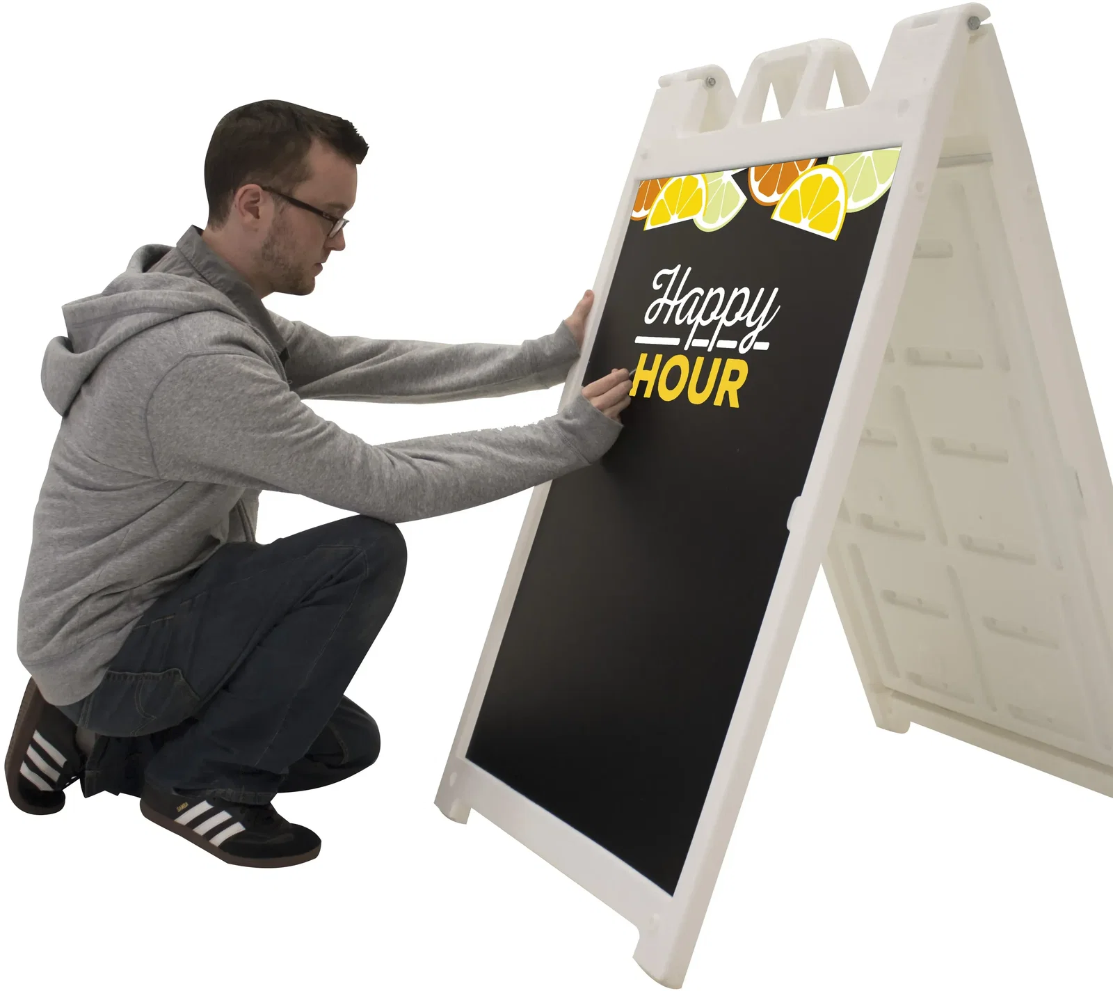 Signicade Deluxe A-frame Imprinted Chalkboard Kit (Single-Sided) in use