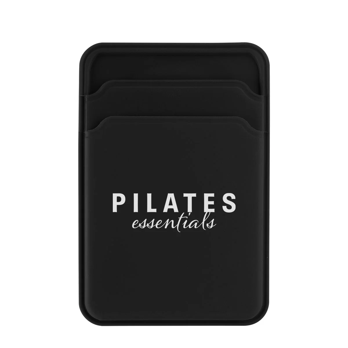 Silicone phone wallet that sticks magnetically to a handset