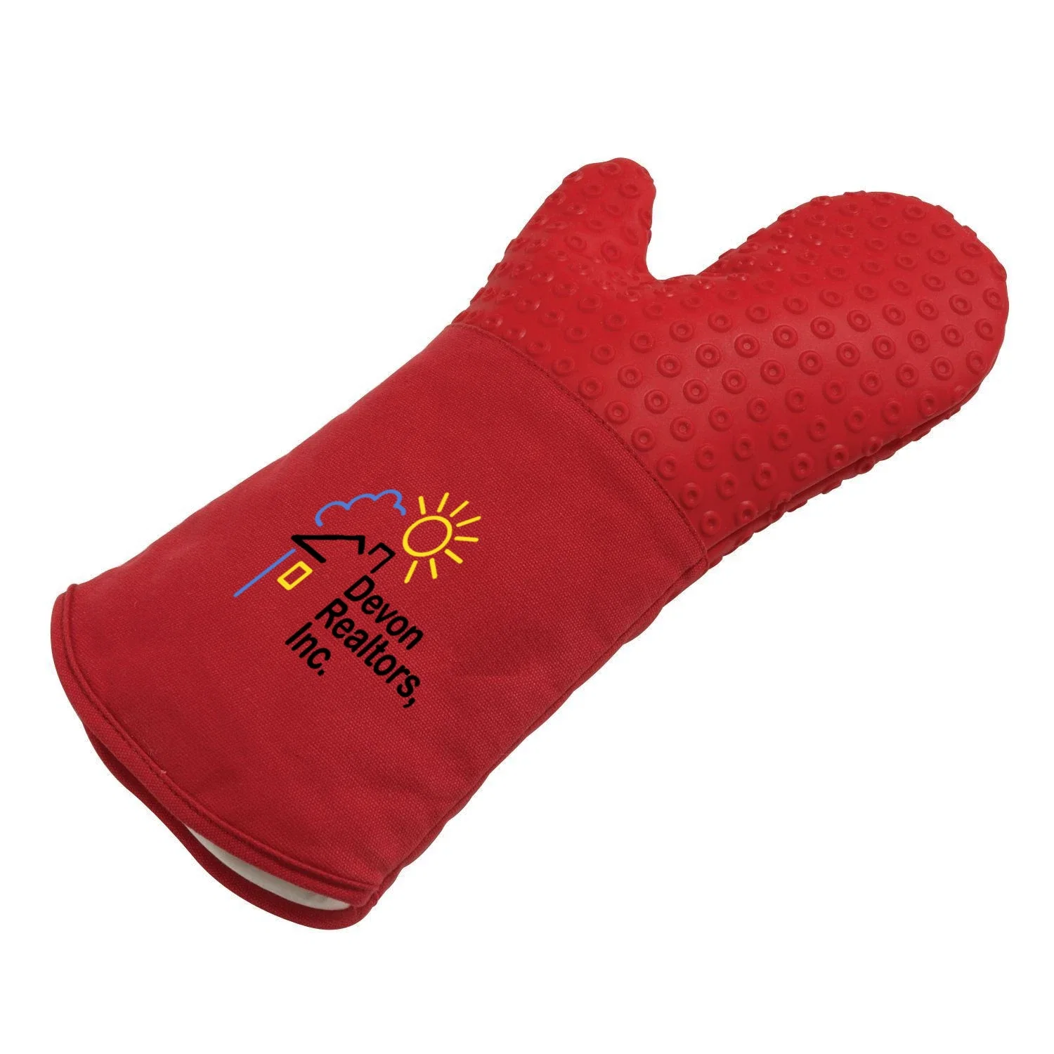 Personalized Silicone Oven Mitt — Red — view 3