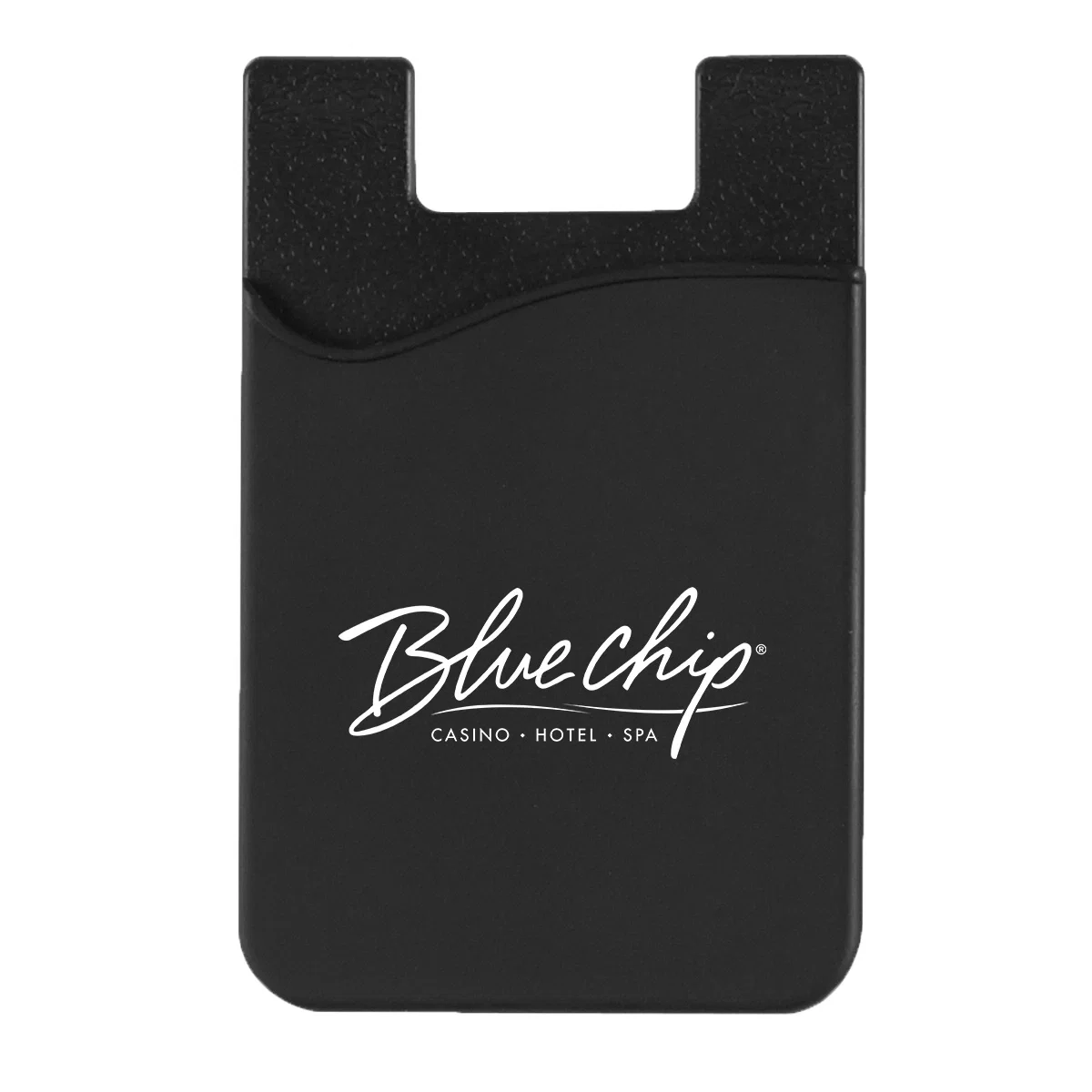 Stretchy card pocket on the back of a smartphone