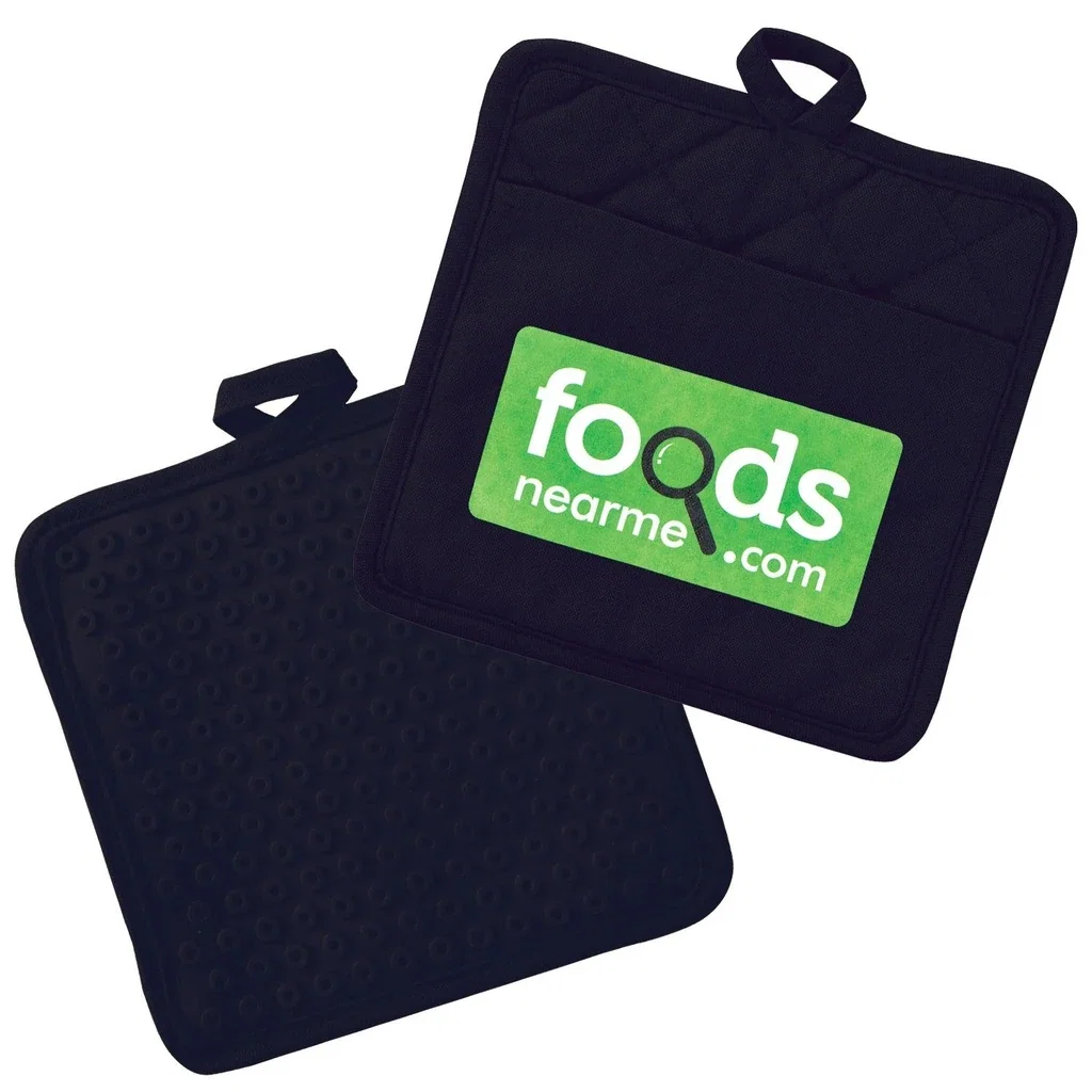 Silicone Potholder and Trivet — Black — view 3