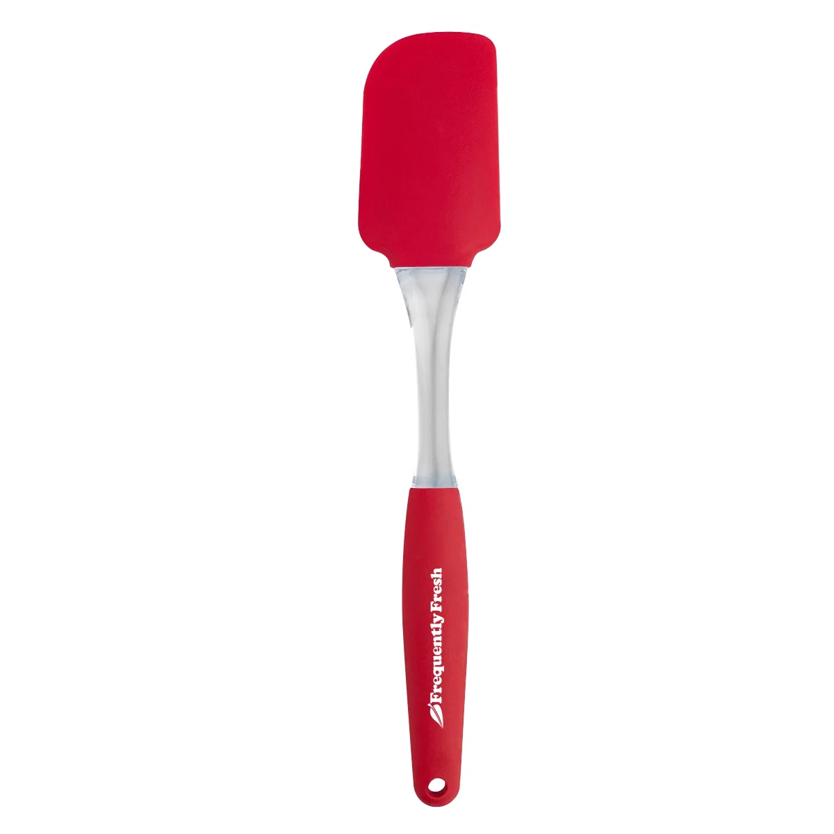 Silicone spatula measuring just over ten inches in length