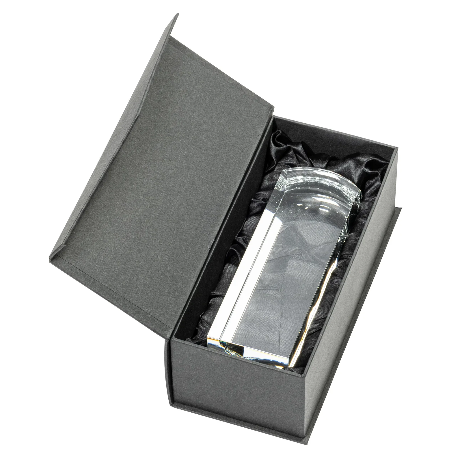 Custom Optical Crystal Award with a Smooth Rounded Top, awards for retirement presentations