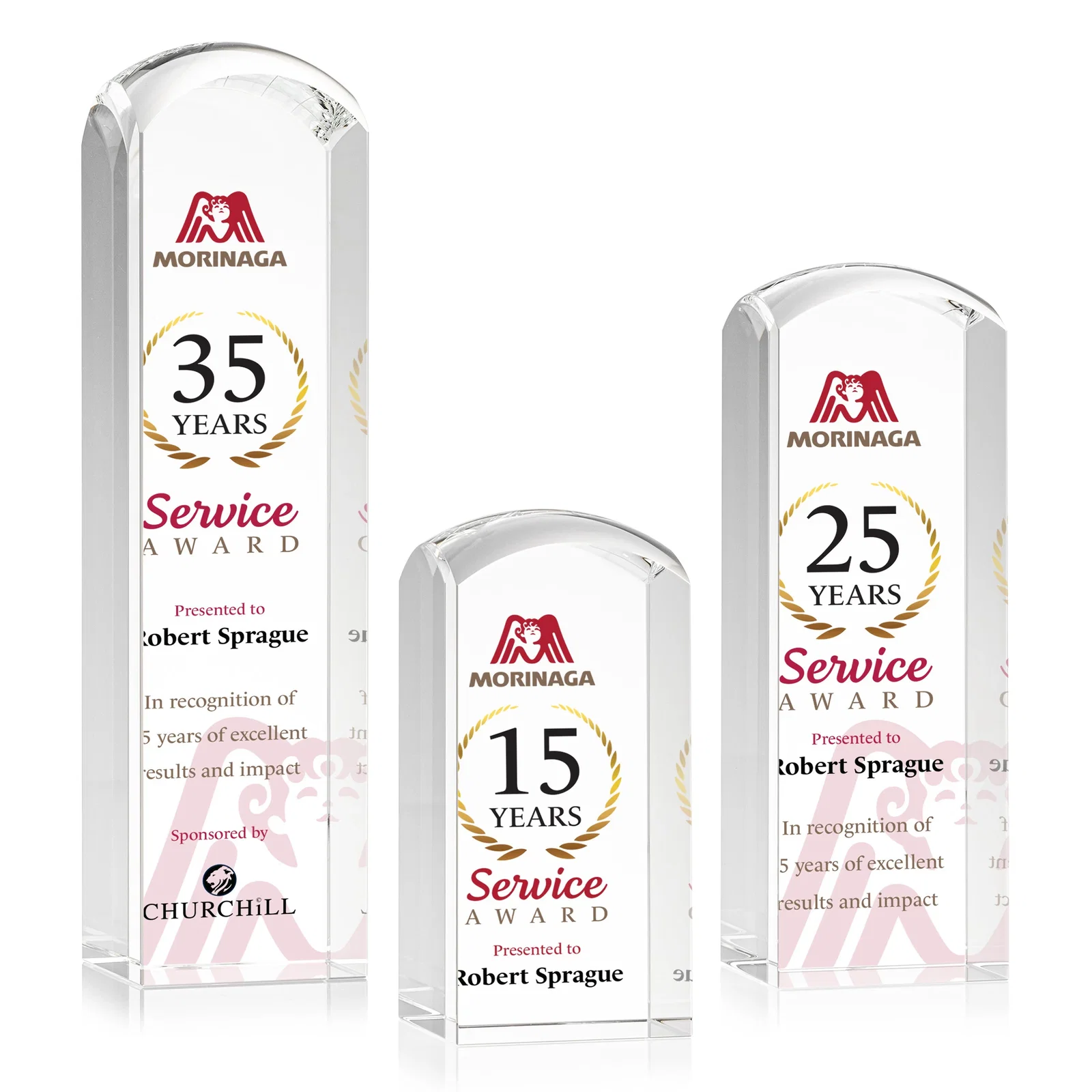 Custom Optical Crystal Award with a Smooth Rounded Top, awards for team milestone celebrations