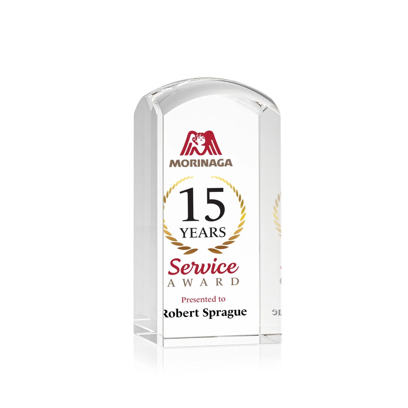 Custom Optical Crystal Award with a Smooth Rounded Top, awards for donor appreciation