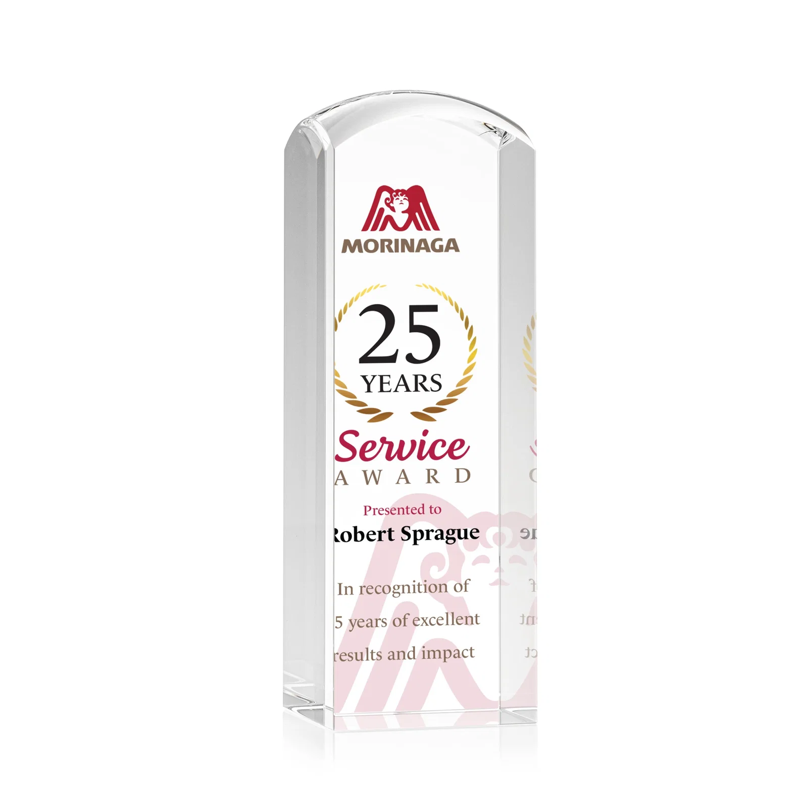 Custom Optical Crystal Award with a Smooth Rounded Top, awards for graduation ceremonies