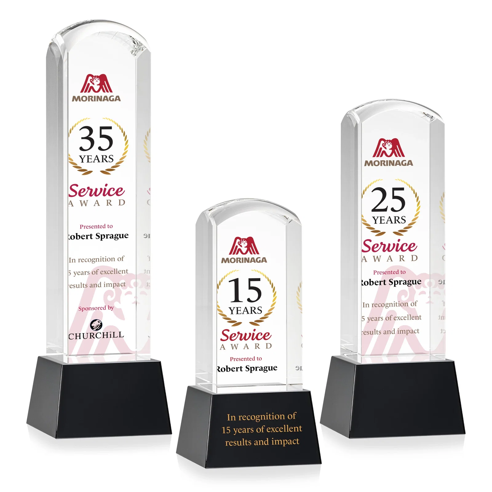 Promotional Optical Crystal Tower Award With a Smoothly Curved Top, awards for corporate award ceremonies