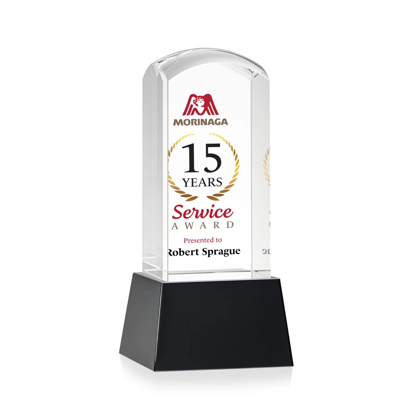 Promotional Optical Crystal Tower Award With a Smoothly Curved Top, awards for service anniversary gifts