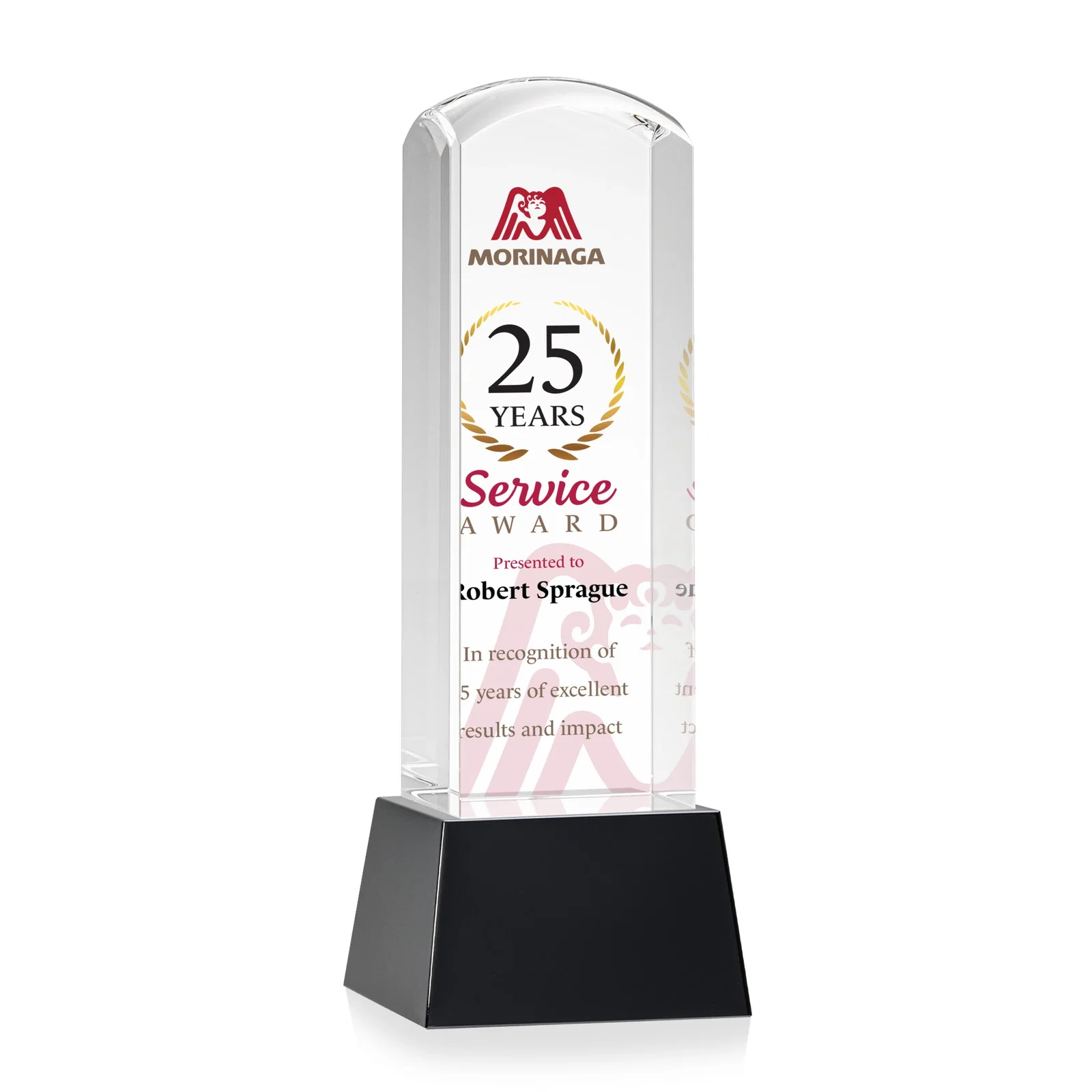 Promotional Optical Crystal Tower Award With a Smoothly Curved Top, awards for sales achievement awards