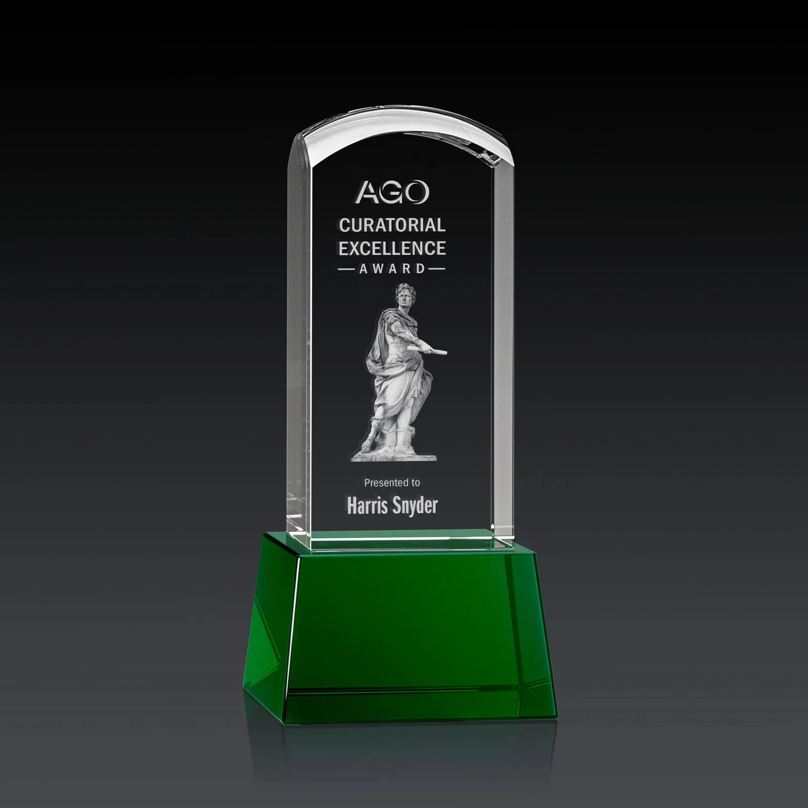 Promotional Optical Crystal Tower Award With a Smoothly Curved Top, awards for dealer and partner awards