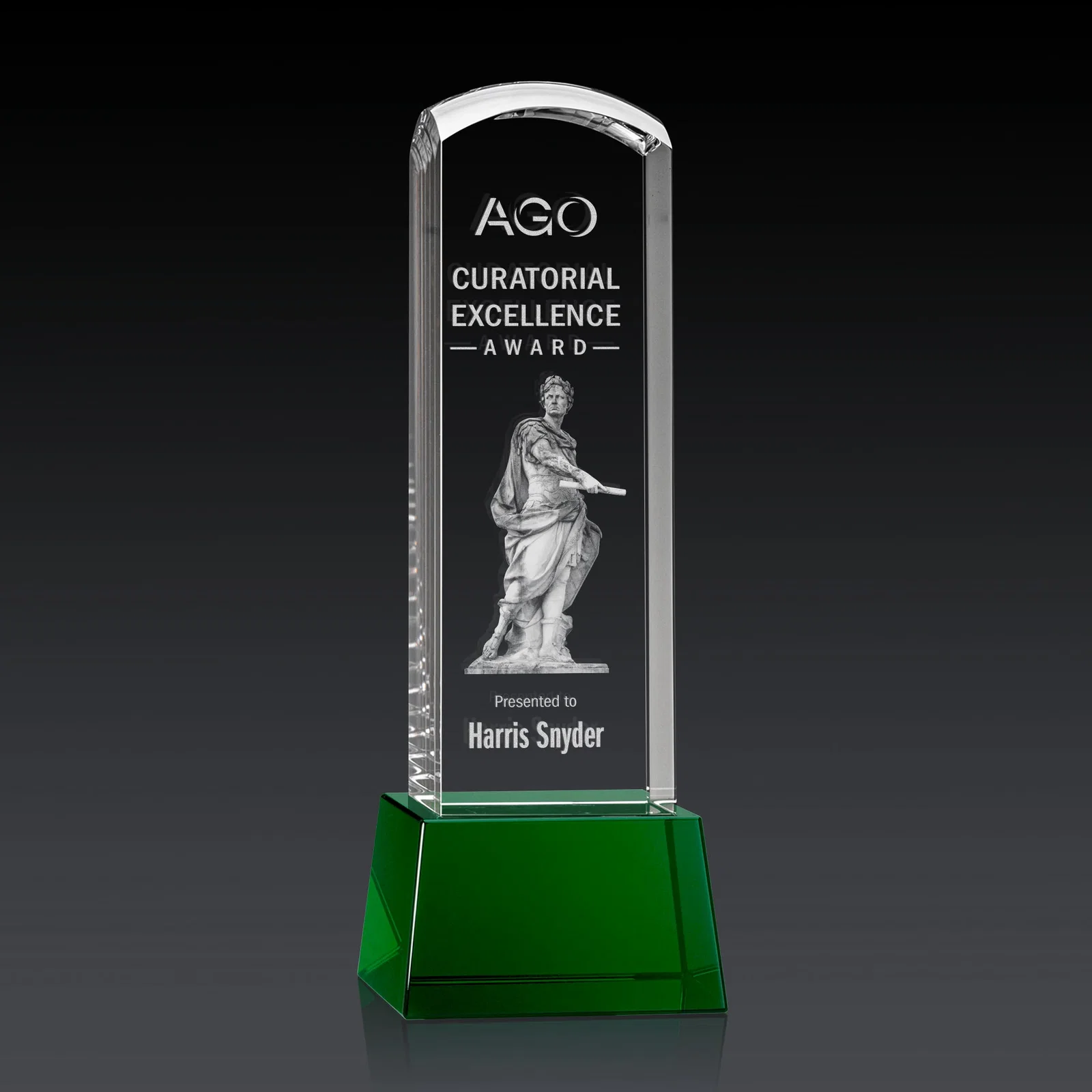 Promotional Optical Crystal Tower Award With a Smoothly Curved Top, awards for company anniversary events