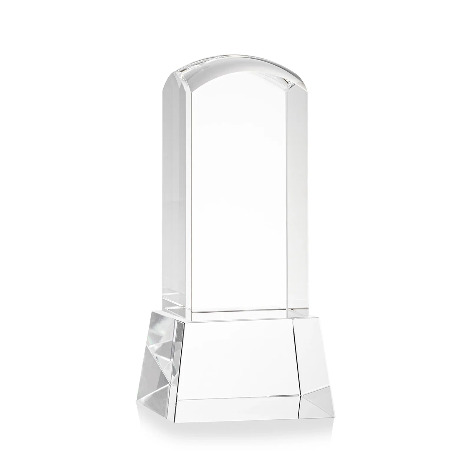 Custom printed Optical Crystal Tower Award With a Smoothly Curved Top, awards for corporate award ceremonies