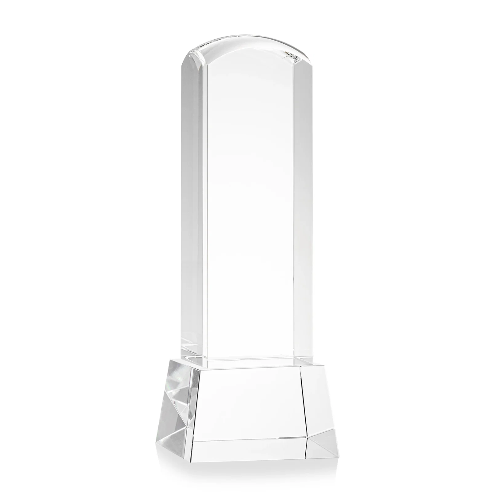 Custom printed Optical Crystal Tower Award With a Smoothly Curved Top, awards for service anniversary gifts
