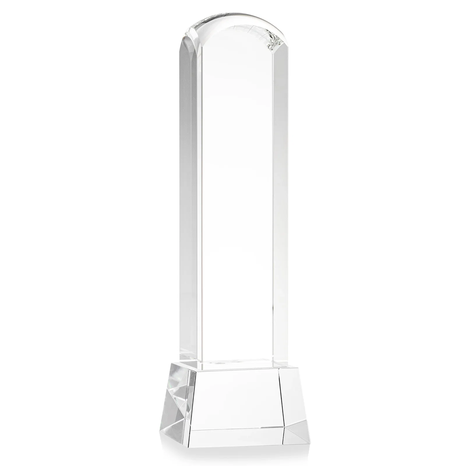 Custom printed Optical Crystal Tower Award With a Smoothly Curved Top, awards for sales achievement awards
