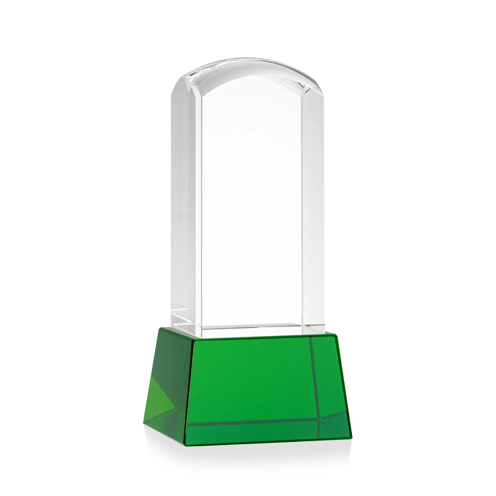 Custom printed Optical Crystal Tower Award With a Smoothly Curved Top, awards for retirement presentations