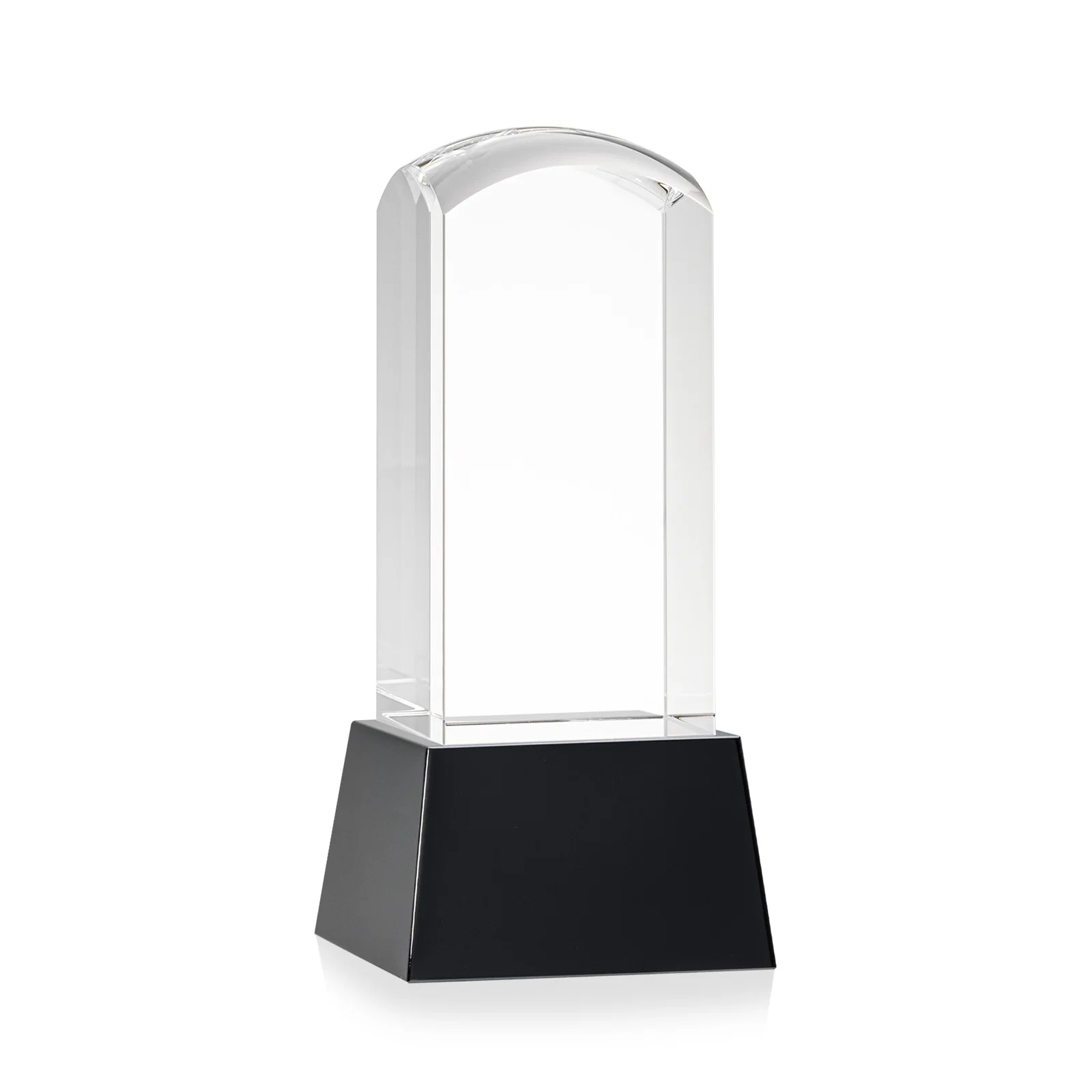 Custom printed Optical Crystal Tower Award With a Smoothly Curved Top, awards for graduation ceremonies