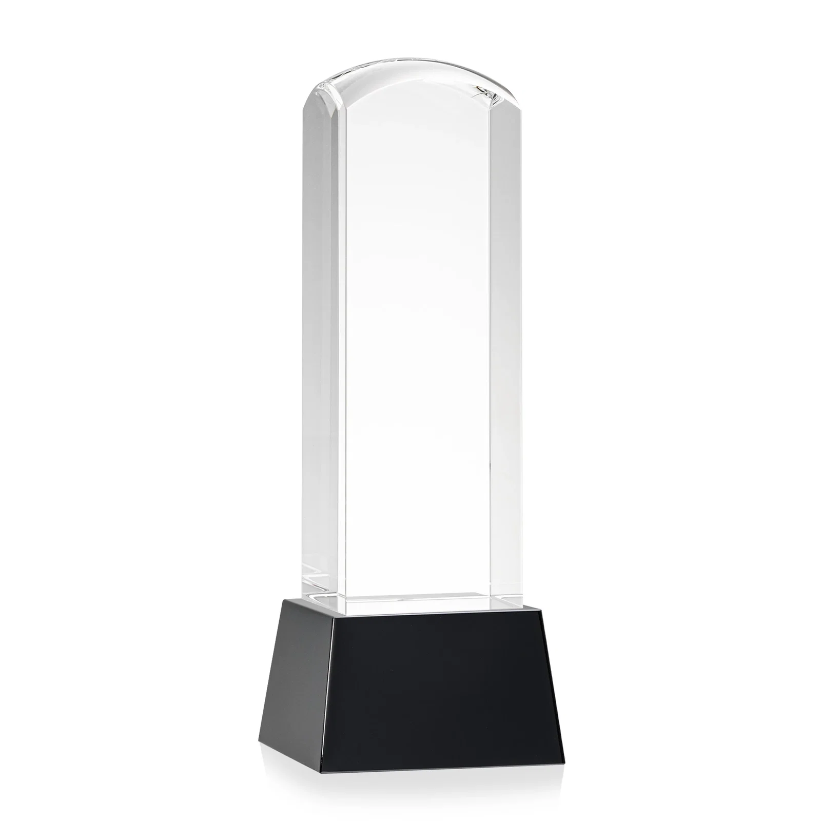 Custom printed Optical Crystal Tower Award With a Smoothly Curved Top, awards for safety achievement programs