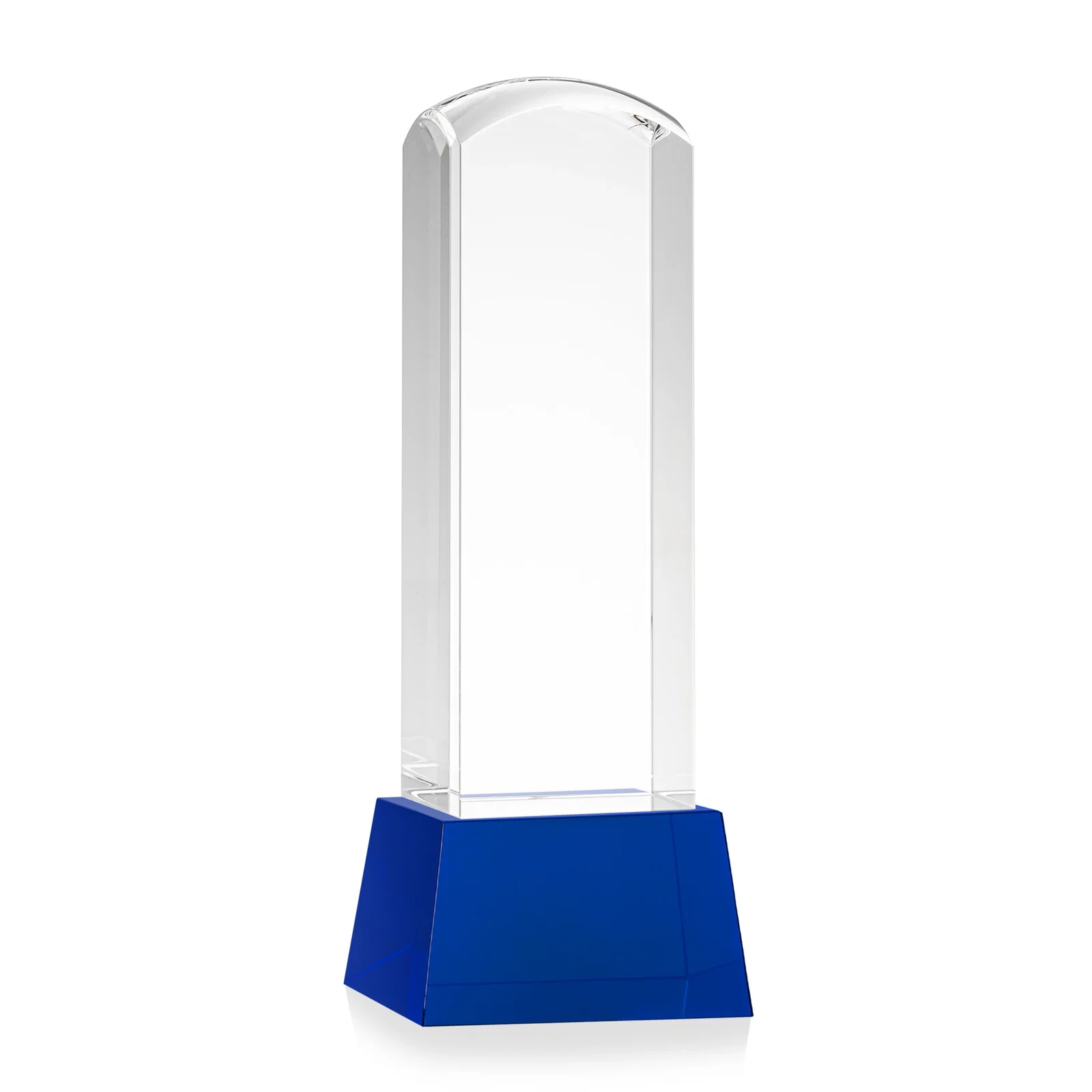Custom printed Optical Crystal Tower Award With a Smoothly Curved Top, awards for company anniversary events