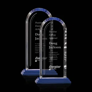 Blue Starfire Crystal Arch Award, Compact Upright