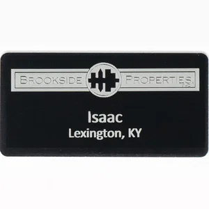 Silver City Metal Name Badge: 1.5" x 3"