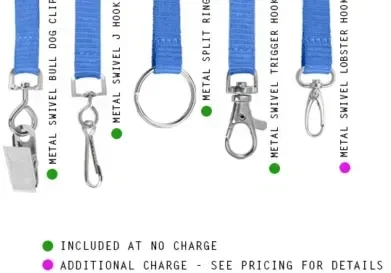 Silver Glitter Polyester Lanyard 3/4" — view 3