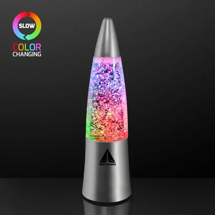 Silver LED Glitter Lamp