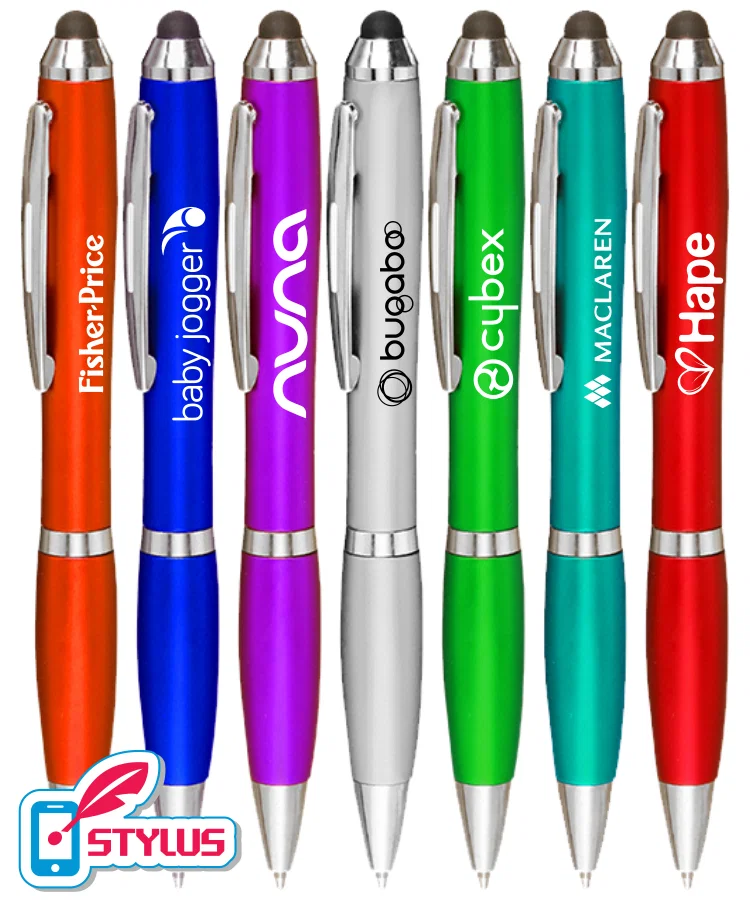 Silver Stylish Executive Stylus Pens in Vibrant Colors