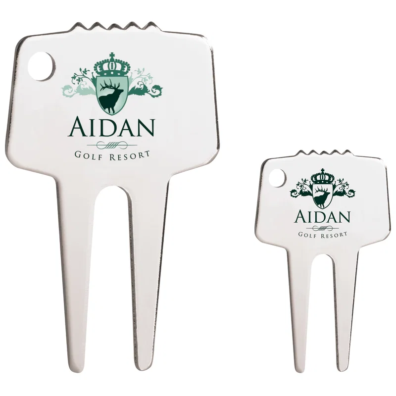 Custom Silver-Tone Divot Repair Tool — view 1