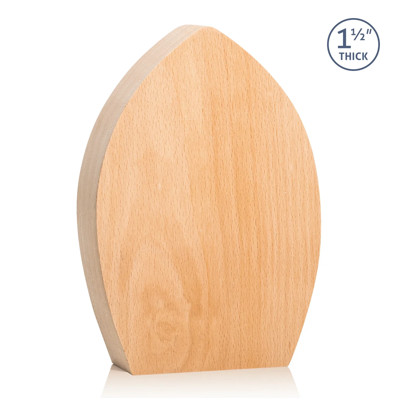 Personalized Round Beechwood Award with a Carved Pointed Top for sales achievement awards