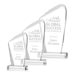 Acrylic Curved-Peak Award With Ribbed Edge