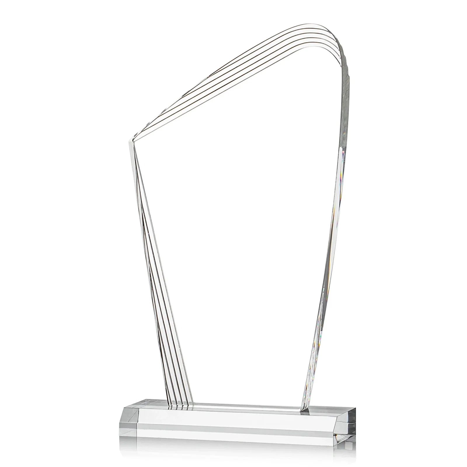 Custom Acrylic Curved-Peak Award With Ribbed Edge for dealer and partner awards