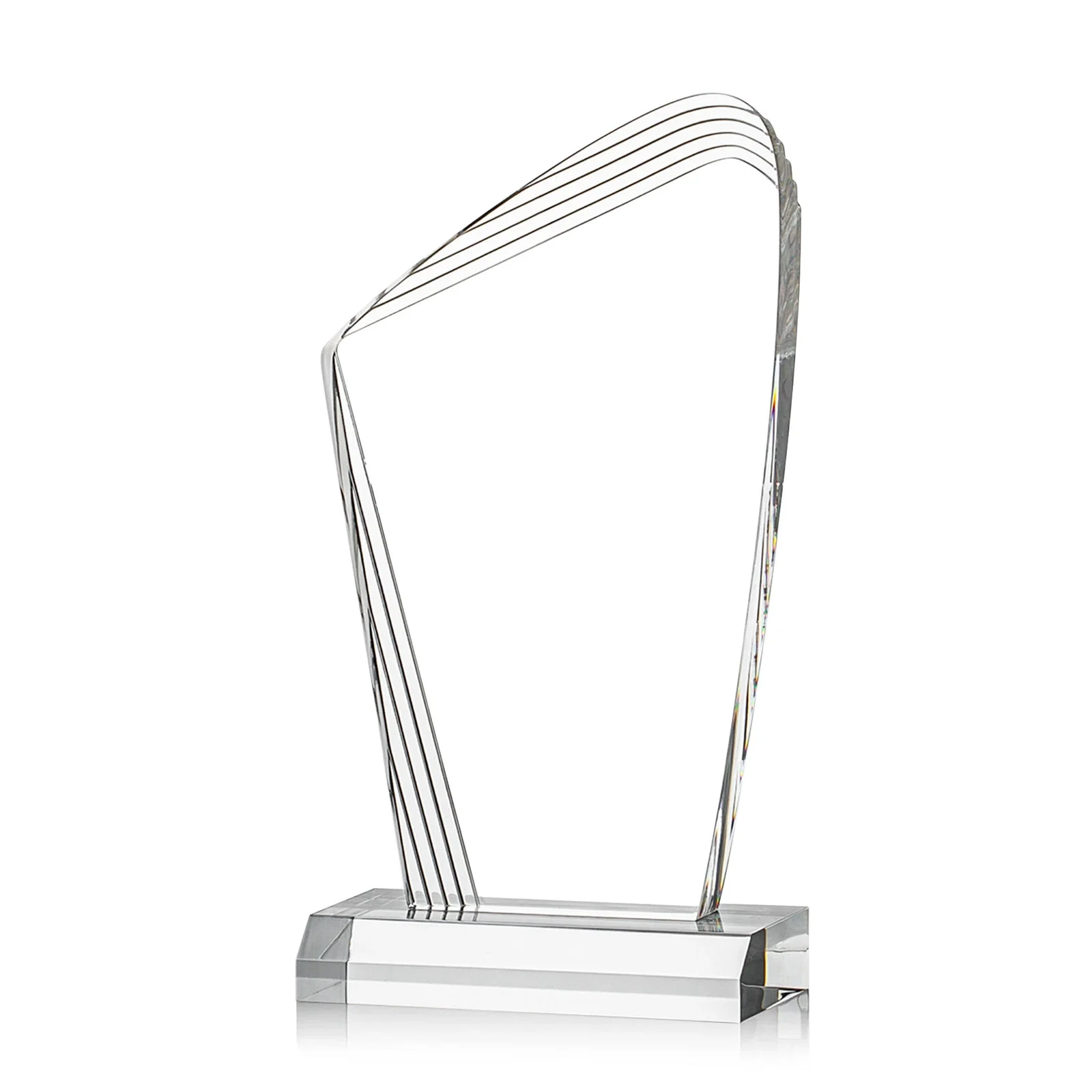 Custom Acrylic Curved-Peak Award With Ribbed Edge for safety achievement programs