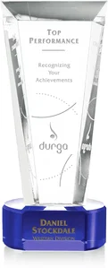 Crystal Award on Blue Contrast Base