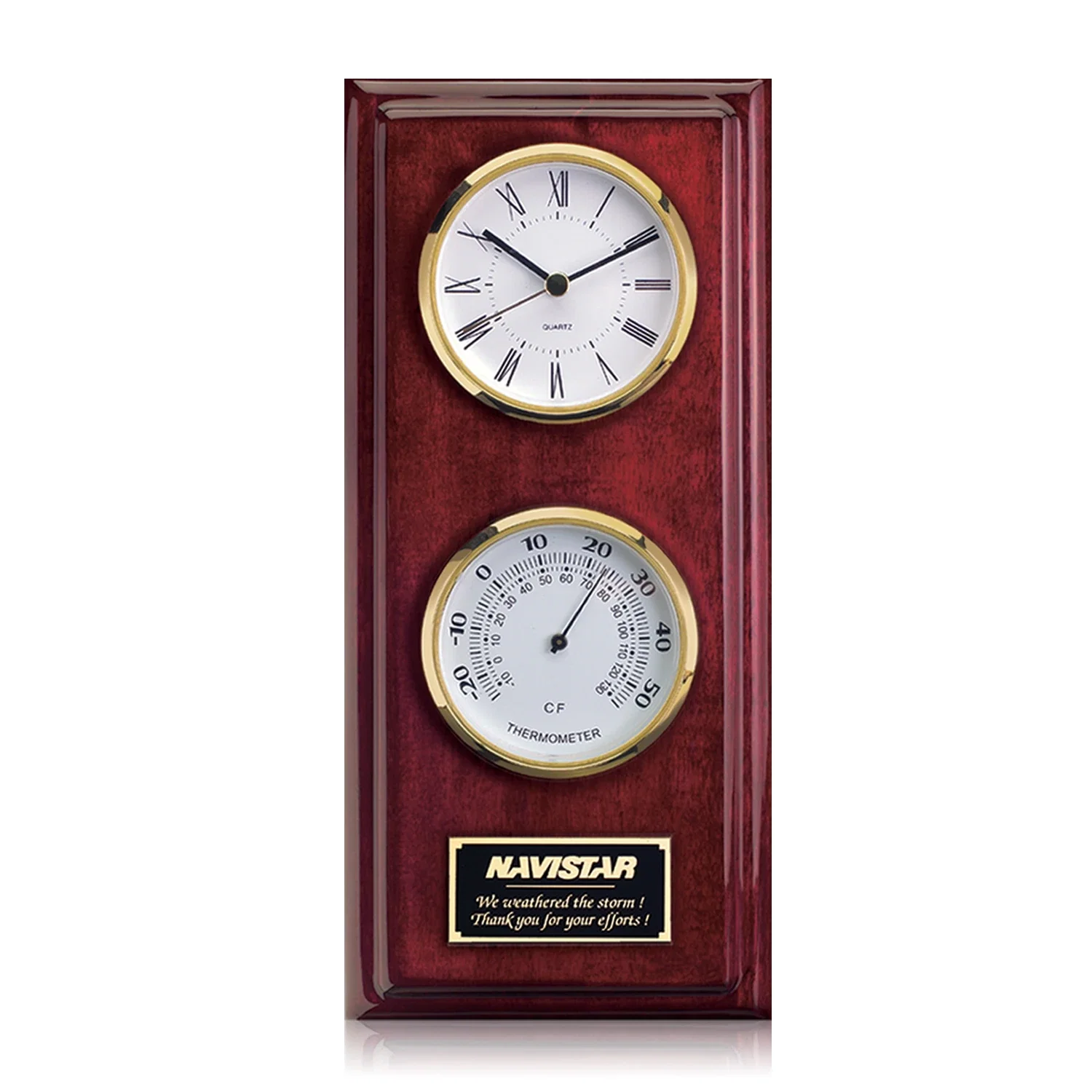 Custom Piano Finish Rosewood Desk Clock for service anniversary gifts