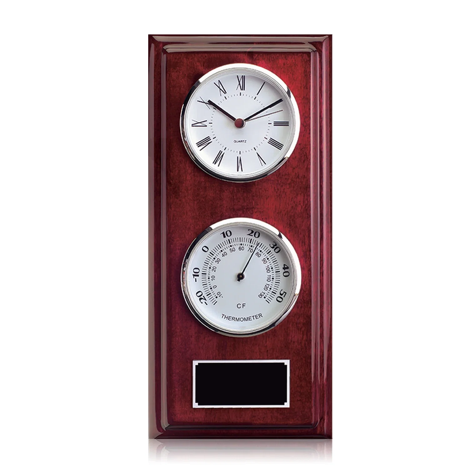 Custom Piano Finish Rosewood Desk Clock for sales achievement awards