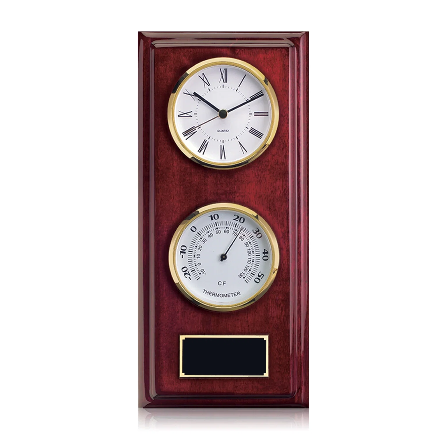 Custom Piano Finish Rosewood Desk Clock for retirement presentations