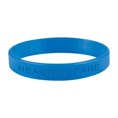 Black silicone wristband shown flat in a closed circle