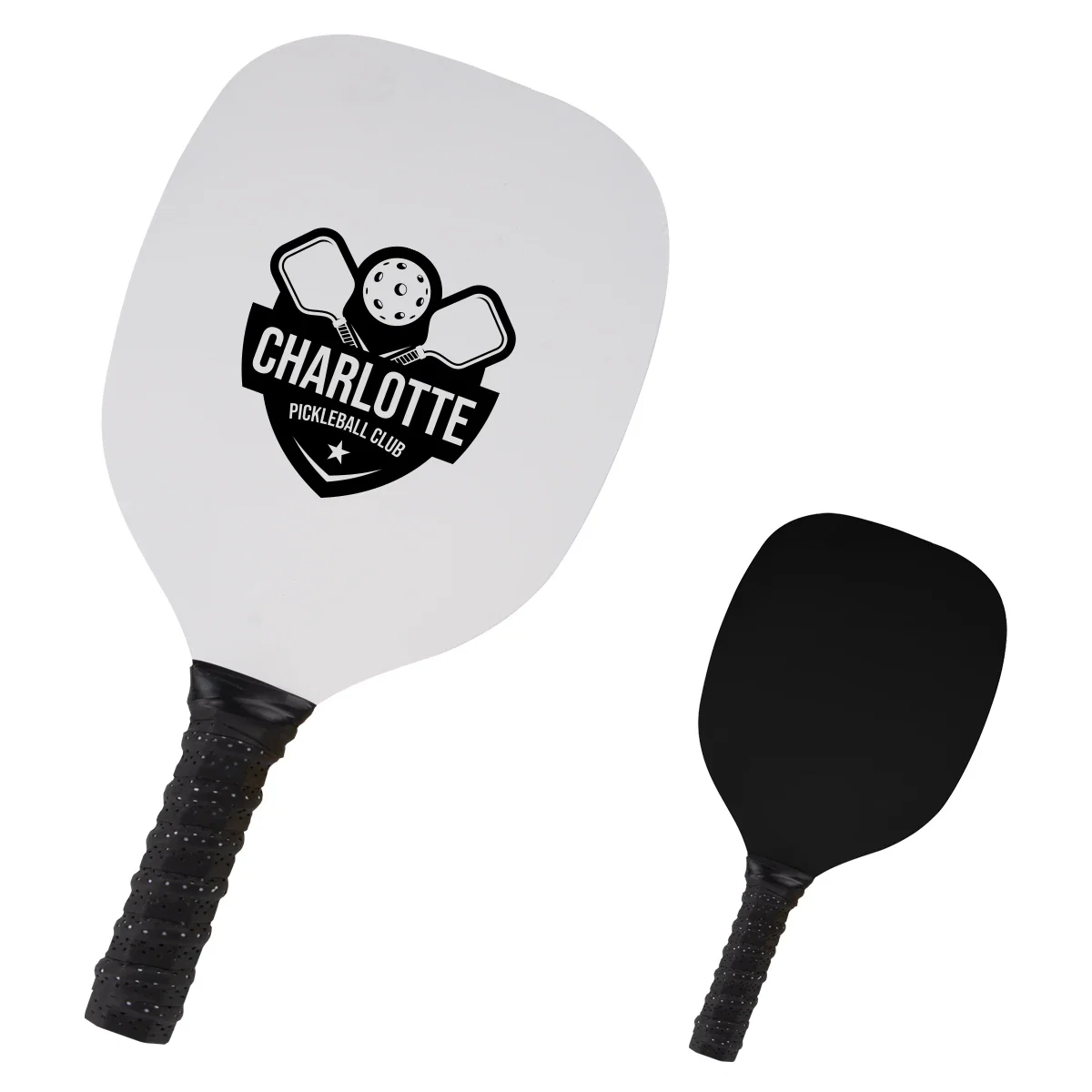 Back side of the racquet, a flat quarter inch playing surface