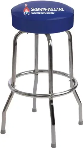 Single Ring Bar Stool with Chrome Frame and Swivel Seat — view 2