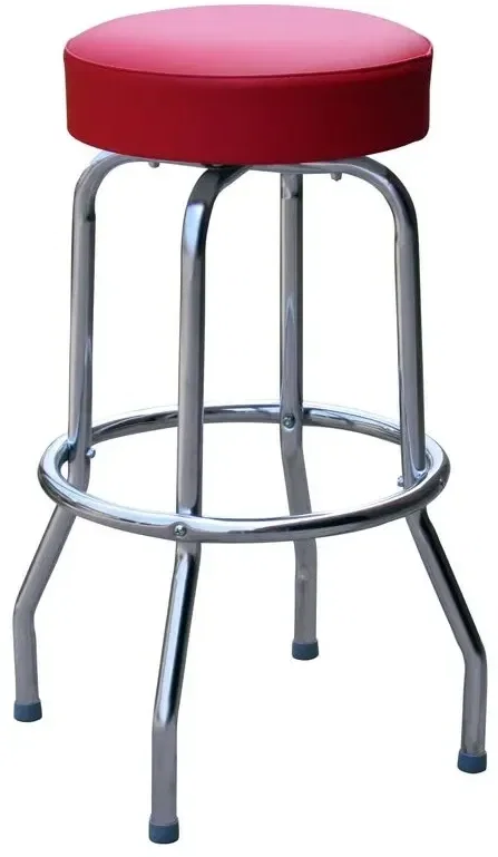 Single Ring Bar Stool with Chrome Frame and Swivel Seat — view 3