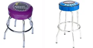 Single Ring Bar Stool with Chrome Frame and Swivel Seat (Seat Imprint)