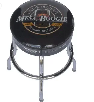 Single Ring Swivel Bar Stool w/ Chrome Frame (Full Color Seat) — view 2