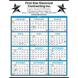 Single Sheet Wall Calendar - Full Year View: 2025