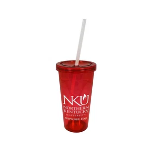 24 oz. Single Wall Acrylic Tumbler with Straw Lid, 1-Color Imprint