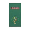Six-Color Wooden Pencil Set in Box in Green