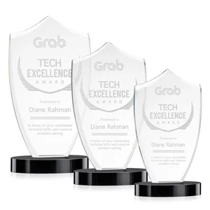 Starfire Crystal Shield Award With Deep Etch and VividPrint
