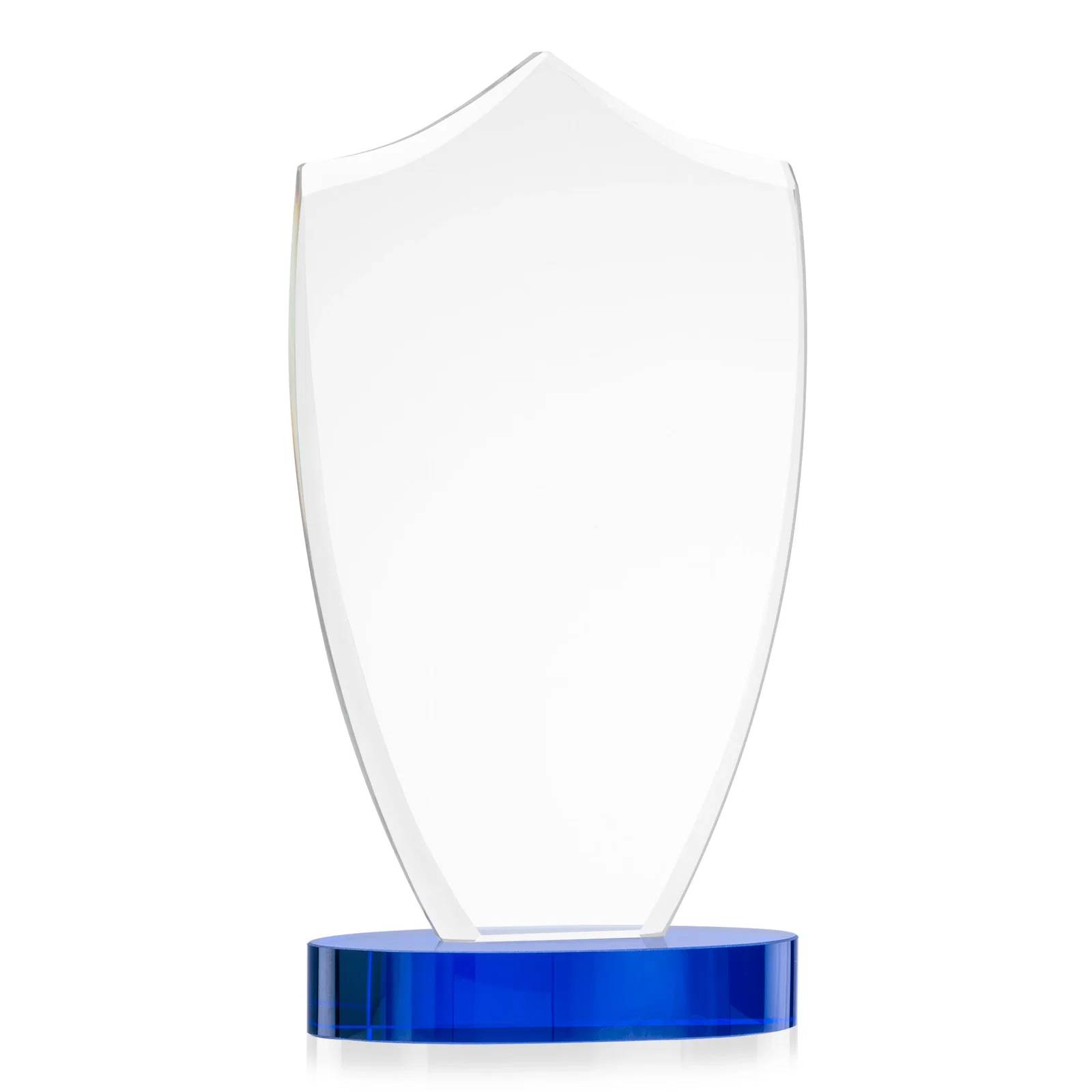 Personalized Starfire Crystal Shield Award With Deep Etch and VividPrint, awards for company anniversary events