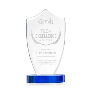 Starfire Crystal Shield Award With Deep Etch and VividPrint