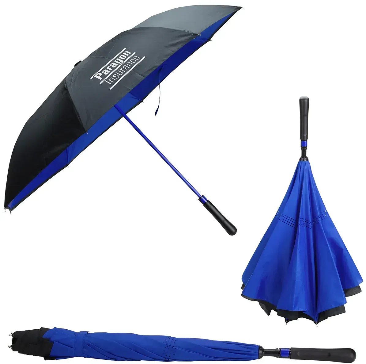 Custom Skyline inverted umbrella folding dry-side-in with two-tone panels